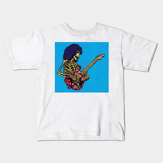 Dead E Guitar Rock Star Pop Art Kids T-Shirt by maroonbeard